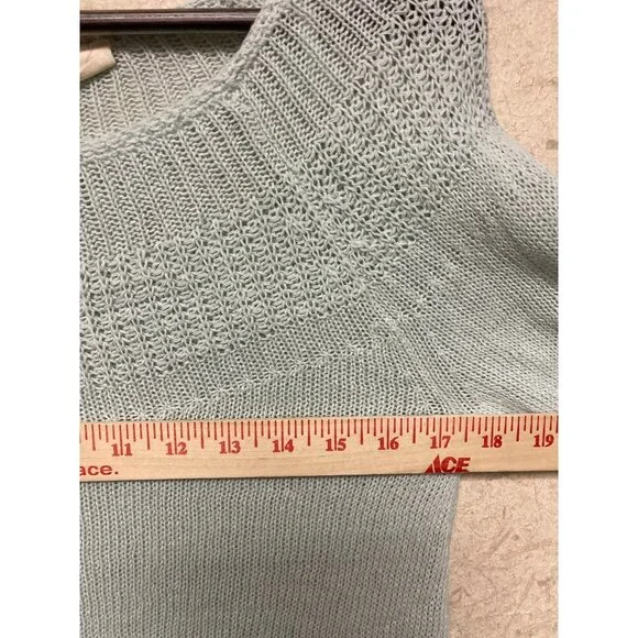 Anthropologie Moth Women's Sweater Linene Blend Mint Green Knit Size Small - Picture 4 of 8